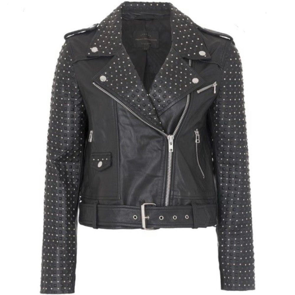 French Connection studded leather jacket